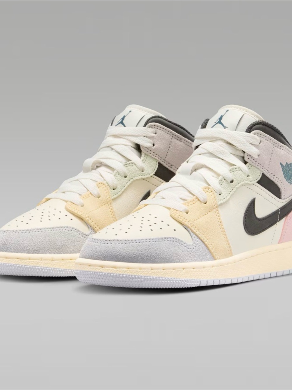 Jordan Women’s Sneakers in Pastel Cream, Gray, Pink & Blue
